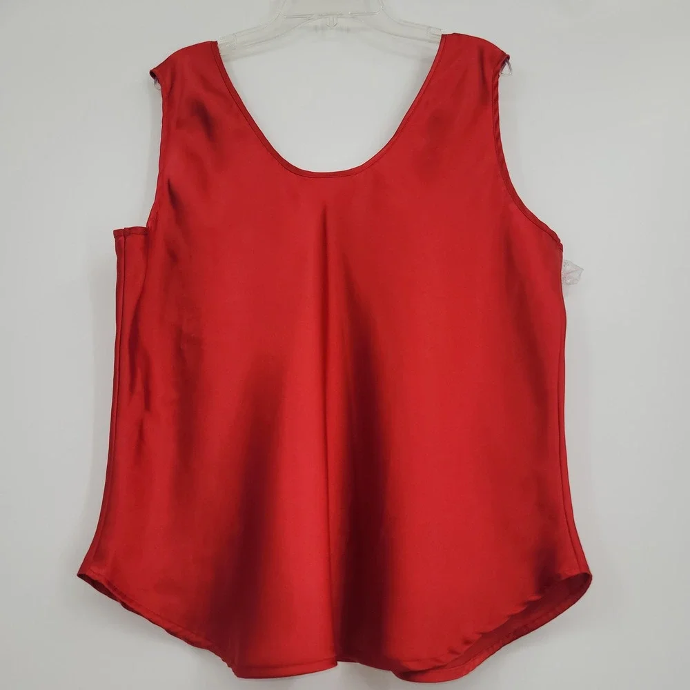 VTG Inner Most Womens Satin Tank Top Red XL Y2K Vintage Feminine Romantic Career